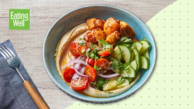 Lemony-Garlic Chicken & Hummus Bowls For a Tasty, Heart-Healthy Diet | Prep School | EatingWell