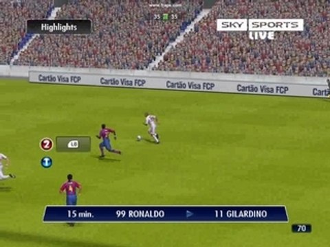 Superb goal by Gilardino AC Milan in PES2008 Online