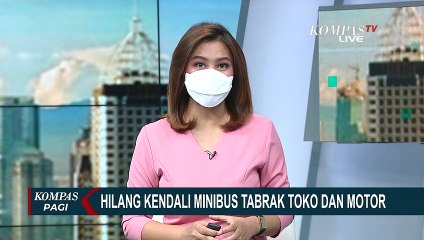 Minibus Tabrak Sepeda Motor dan Toko di Pandeglang, Beruntung Tak Ada Korban Jiwa