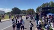 Protesters arrive at Parliament House | February 2022 | The Canberra Times
