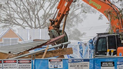 The demolition of the first Mr Fluffy house under government buyback