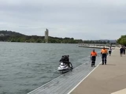 Police rescue kangaroo from Lake Burley Griffin