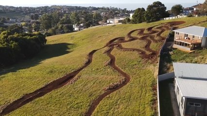 Burnie bike park progress from the air