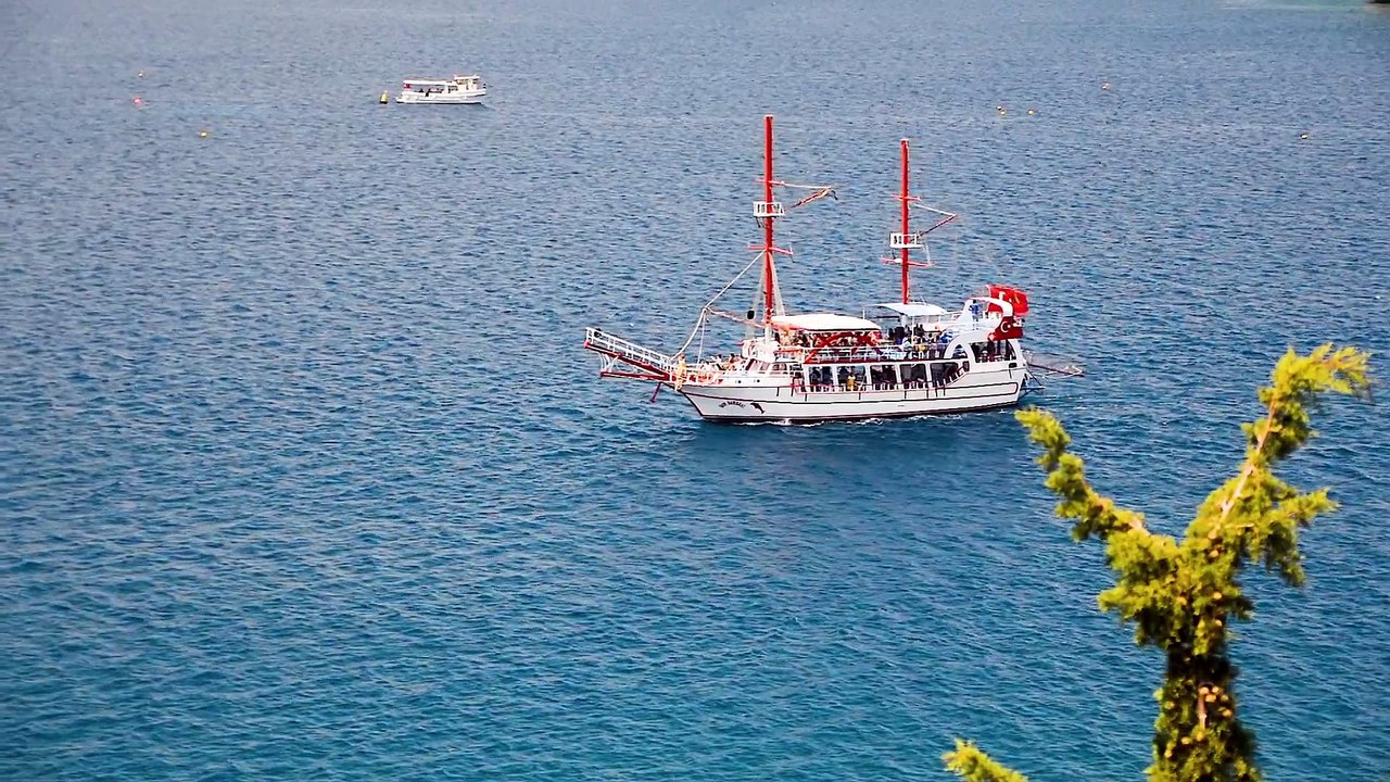 Ship at daily cruise in Antalya, Turkey
