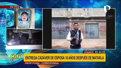 Juliaca: Hombre entrega cadáver de su esposa 16 años después de matarla