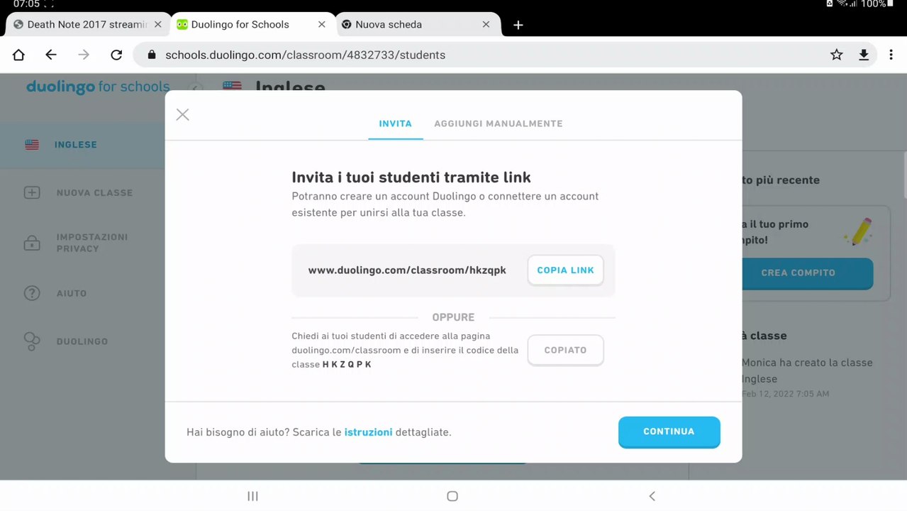 Assegnare agli studenti esercizi da duolingo