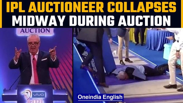 IPL auctioneer collapses during IPL 2022 mega auction, rushed to hospital | OneIndia News