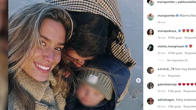 María Pombo y Pablo Castellano disfrutan con su hijo de la playa
