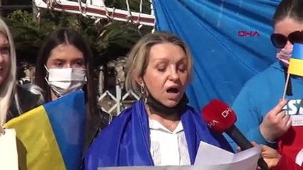 Adana'da yaşayan Ukraynalılardan Rusya protestosu