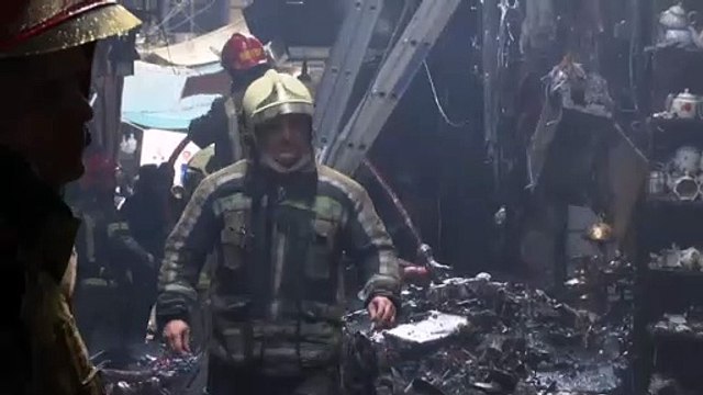Крупный пожар на Большом базаре в Тегеране