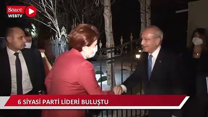 Tarihi buluşmadan ilk anlar: 6 partinin genel başkanı bir arada