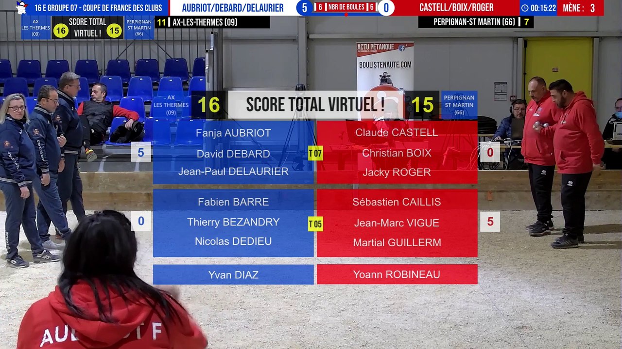 16e triplettes décisives AX vs PERPIGNAN : Coupe de France des Clubs de pétanque - Saint-Florentin