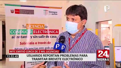 Usuarios reportan problemas para tramitar brevete electrónico