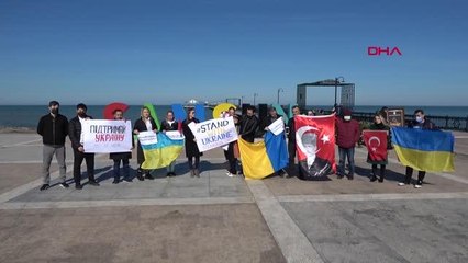 SAMSUN'DA YAŞAYAN UKRAYNALILARDAN RUSYA PROTESTOSU
