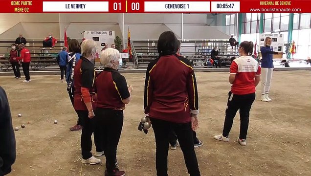 LE VERNEY vs GENVOISE 1: Marathon de pétanque féminine - Hivernal de Genève 12&13 février 2022