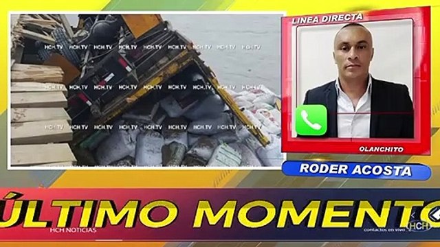 Camión cargado de producto cae el río dejando pérdidas materiales en el sector Valle Arriba, Olanchito