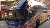 El Barça llega al hotel de concentración antes del derbi ante el Espanyol