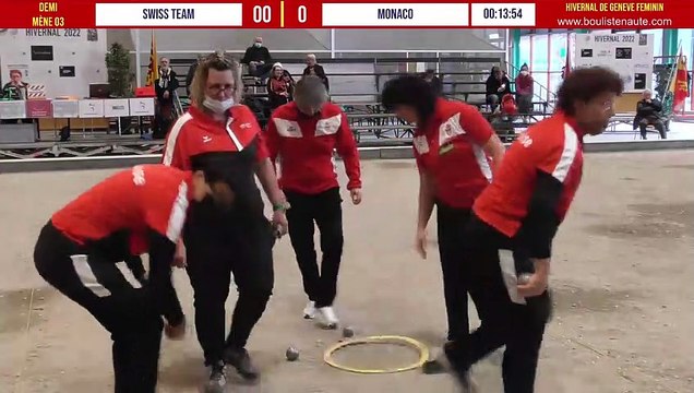 DEMI-FINALE SWISS TEAM vs MONACO : Marathon de pétanque féminine - Hivernal de Genève 12&13 février 2022