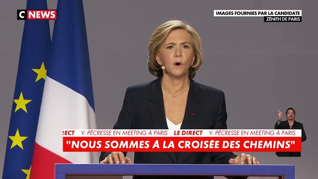 Voici les principales annonces de Valérie Pécresse qui a présenté son programme au Zenith : Pas de fatalité, ni au grand déclassement, ni au grand remplacement. S'il faut bâtir des murs comme le font certains Etats, je les soutiendrais