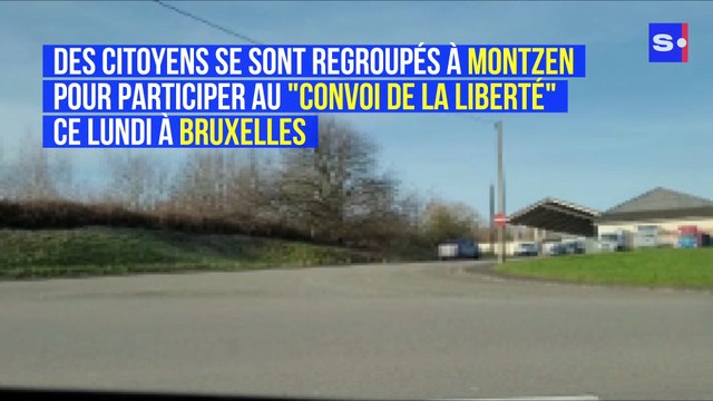Des citoyens se sont regroupés à Montzen pour participer au Convoi de la liberté ce lundi à Bruxelles