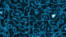 Abstract background animation with blue moving elements.