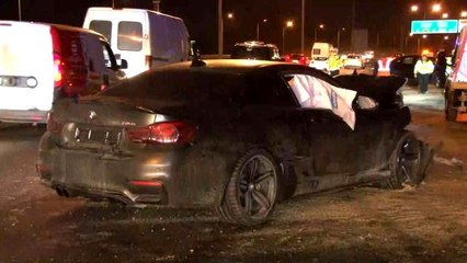 Eyüpsultan TEM Otoyolu'nda zincirleme trafik kazası: 3 yaralı