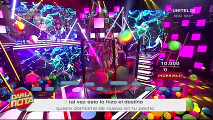 Keyley subió a la cama elástica y e animó a cantar en Dar La Nota