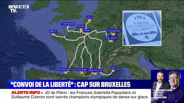 Après Paris, le convoi de la liberté met le cap sur Bruxelles