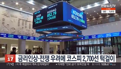 금리인상·전쟁 우려에 코스피 2,700선 턱걸이