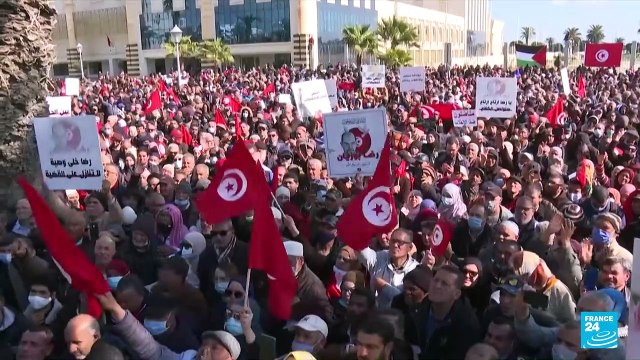 'Enough, wake up': Tunisians protest as Saied extends powers over judiciary