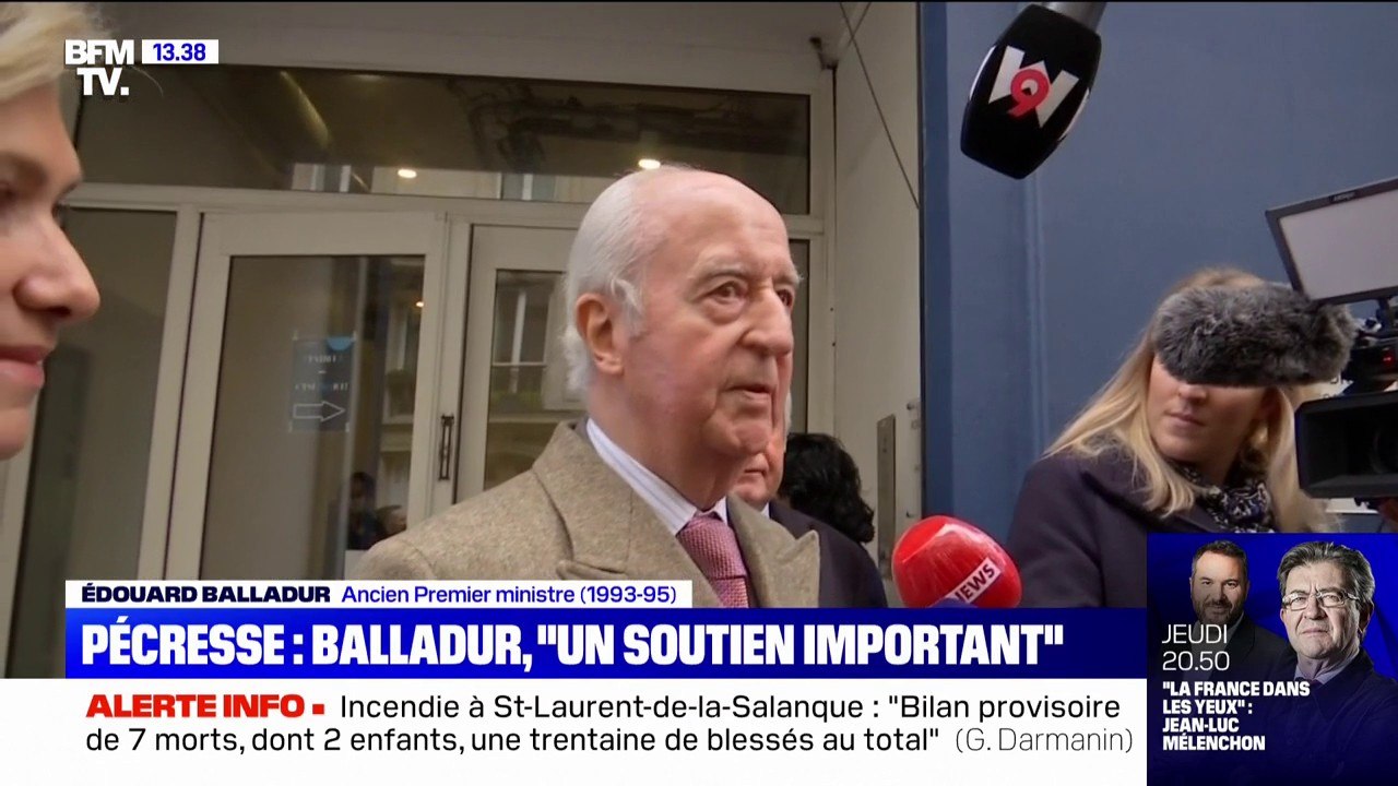 "Son projet pour notre pays est le meilleur": Édouard Balladur exprime son soutien à Valérie Pécresse