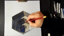 Drawing 3D Hexagonal Hole - Trick Art Illusion on Paper