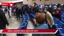 Akşener, huzur evinde yaşayan çiftin nikah şahidi oldu