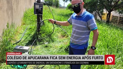 Colégio de Apucarana fica sem energia após furto de fios