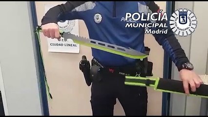 Armas requisadas por la Policía Municipal de Madrid.