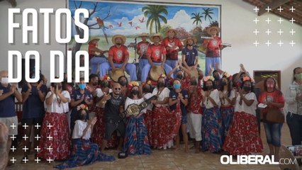 De férias do Marajó, Deiveson Figueiredo curte carimbó com esposa e filho