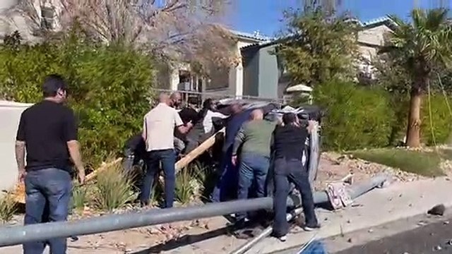 Así fue el rescate tras fuerte accidente en Las Vegas