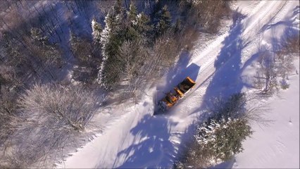 Snowplow Clears Deep Heavy Snow After Storm