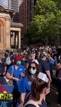 Wollongong nurses attending strike protest in Sydney/ February 15, 2022/ Illawarra Mercury