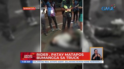 Rider, patay matapos bumangga sa truck sa QC | UB