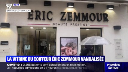 La vitrine du coiffeur Éric Zemmour vandalisée à Nice
