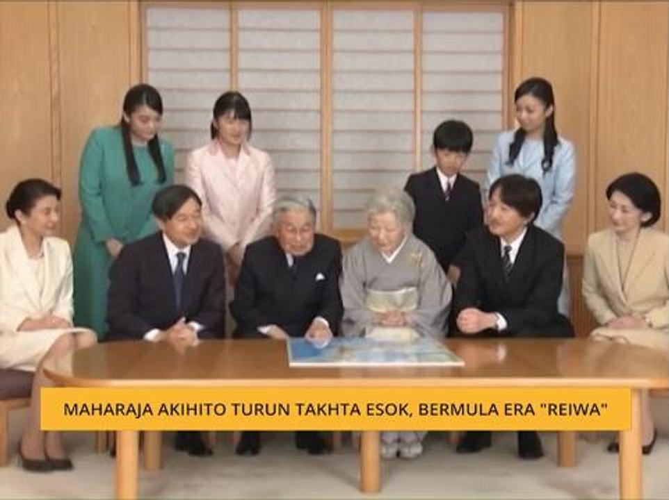 Maharaja Akihito turun takhta esok, bermula era "Reiwa"
