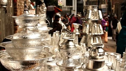 Stainless steel kitchenware shop in Nizamuddin market