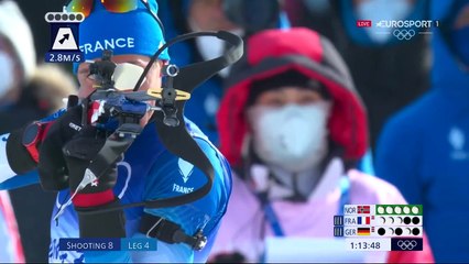 Latypov craque et Fillon Maillet conclut le relais tricolore avec l'argent  | Biathlon  | JO 2022 (Eurosport)