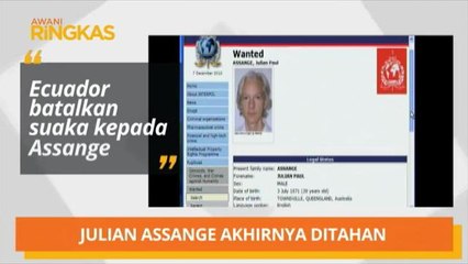 AWANI Ringkas: Presiden OmarAl-Bashir diguling tenetra & Julian Assange akhirnya ditahan