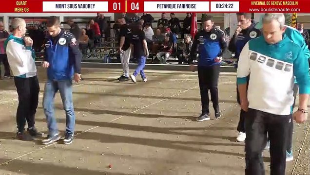 Quart MONT-SOUS-VAUDREY vs PÉTANQUE FARINOISE : Pétanque Hivernal de Genève 19&20 février 2022