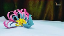 Easy making paper peacock How to make peacock for Origami paper
