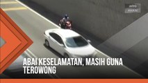 Penunggang motosikal abai keselamatan, masih guna terowong