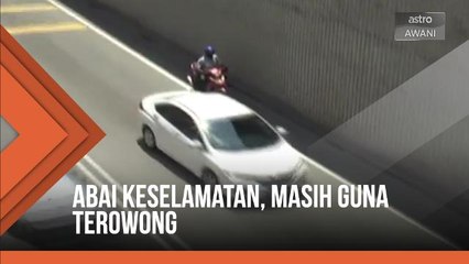 Penunggang motosikal abai keselamatan, masih guna terowong