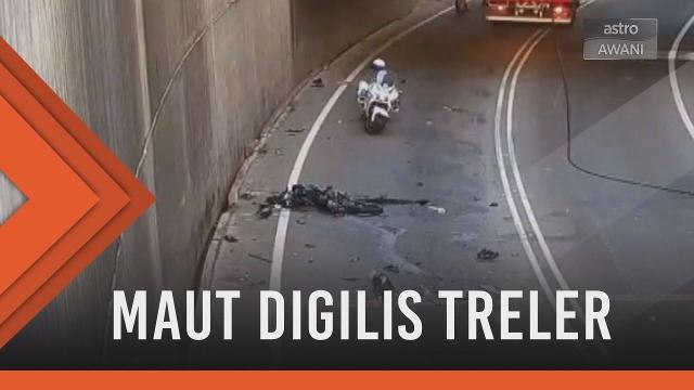 Penunggang motosikal maut digilis treler
